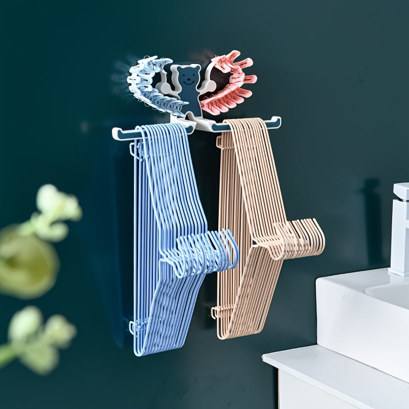 Multifunctional Clothes Hanger Storage Rack No Punching Balcony Finishing
