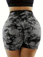 Tie Dye Seamless Yoga Shorts High Waist Fitness Shorts