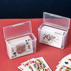 Clear Playing Card Box Deck Case Two Poker Images NO Cards Christmas Gift