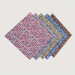 5 Pcs 9.8 X 9.8 Leopard Print Fabric Animal Quilting Cotton Patchwork