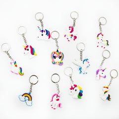 12pcs Silicone Unicorn Keychains - Perfect Gift