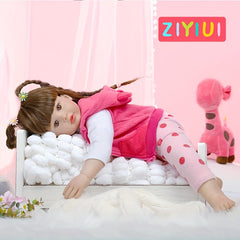 Rebirth Doll 55 Long Hair Girl Doll Toy Soft Newborn Baby Toy Birthday Gift