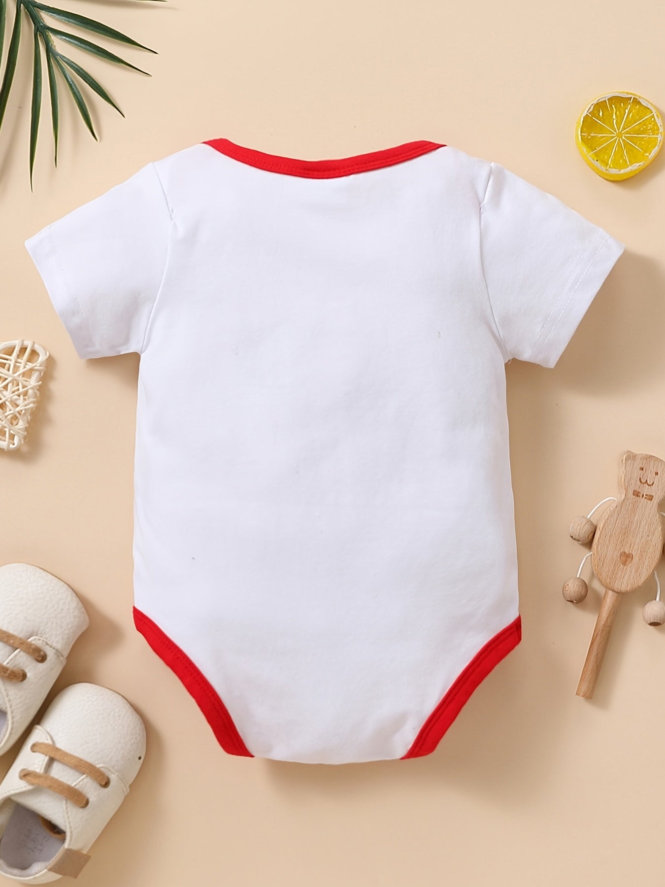 Baby Boys Casual Heart Print Romper For Summer