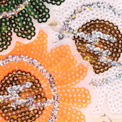 3pcs Embroidered Sequin Flower Iron On Patches DIY Stickers