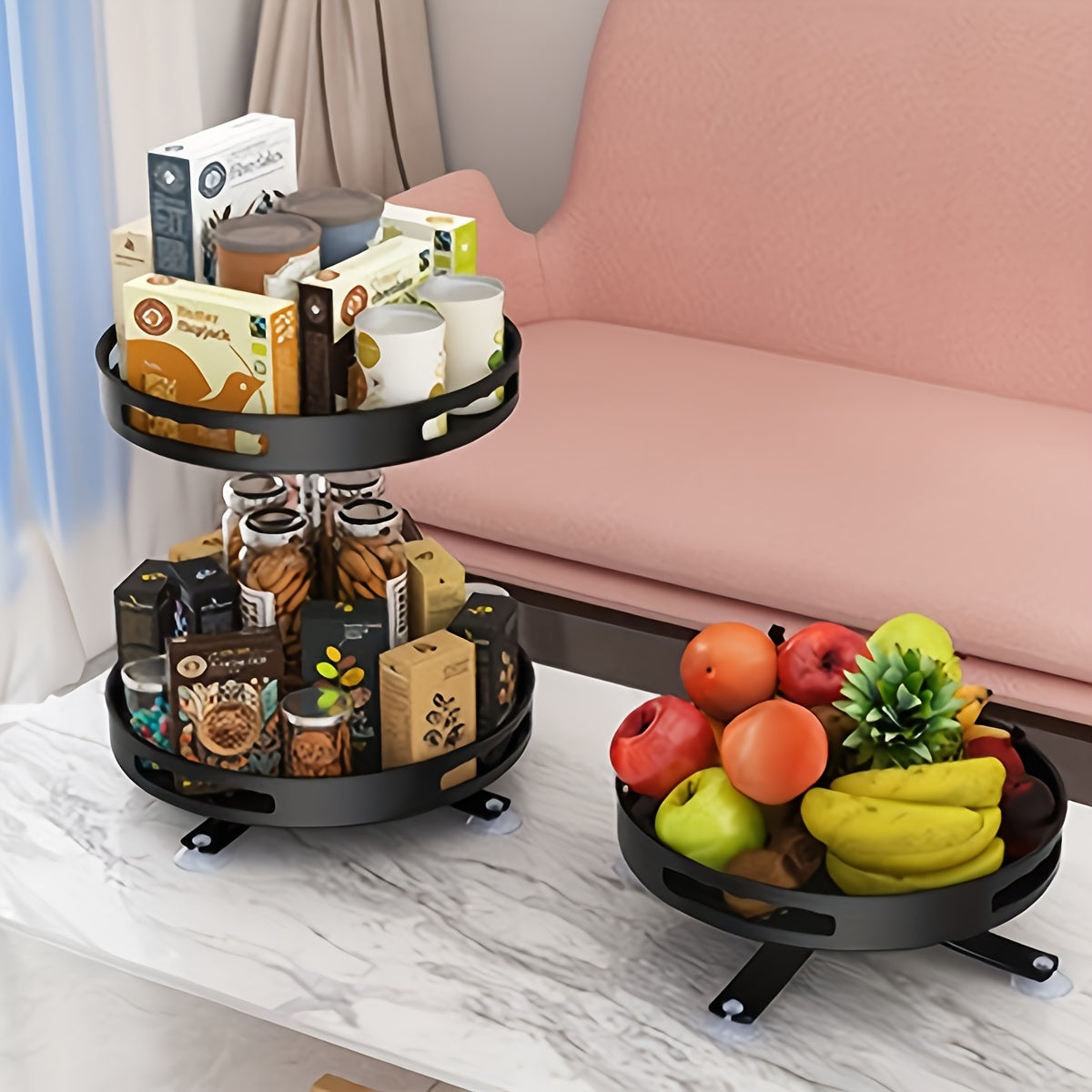 Turntable Organizer Spice Spinner Seasoning Rack Holder