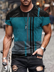 Vintage Style Printed Tee Shirt Men's Casual Round Neck Street Tee