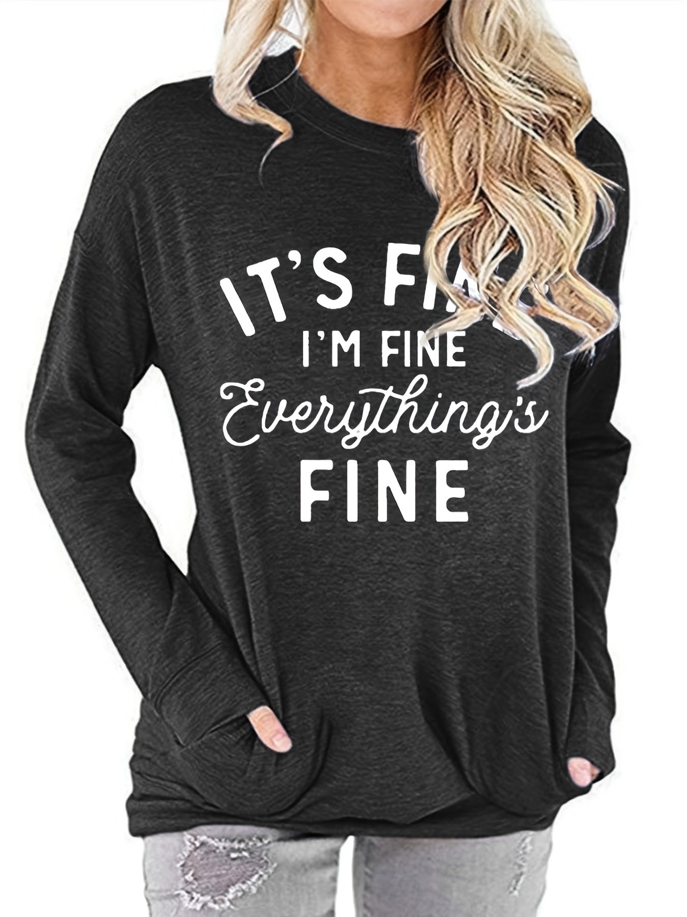 Women's Letter Print Long Sleeve T Shirt