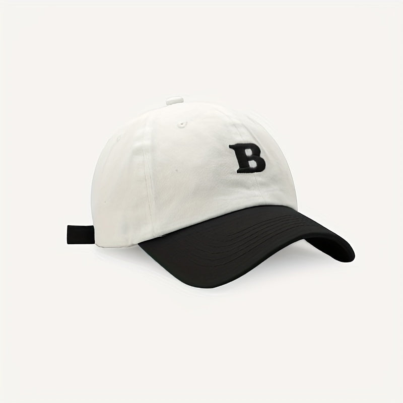 Embroidery Casual Baseball Cap Block Sports Hat Adjustable Sunscreen Dad Hats
