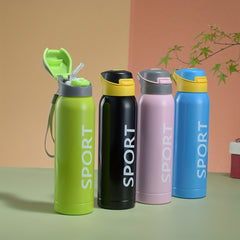 500ml Stainless Steel Sports Cup with Straw for Girls