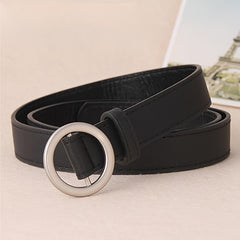 Girls Casual Vintage Faux Leather Buckle Belt Dress Jeans Pants