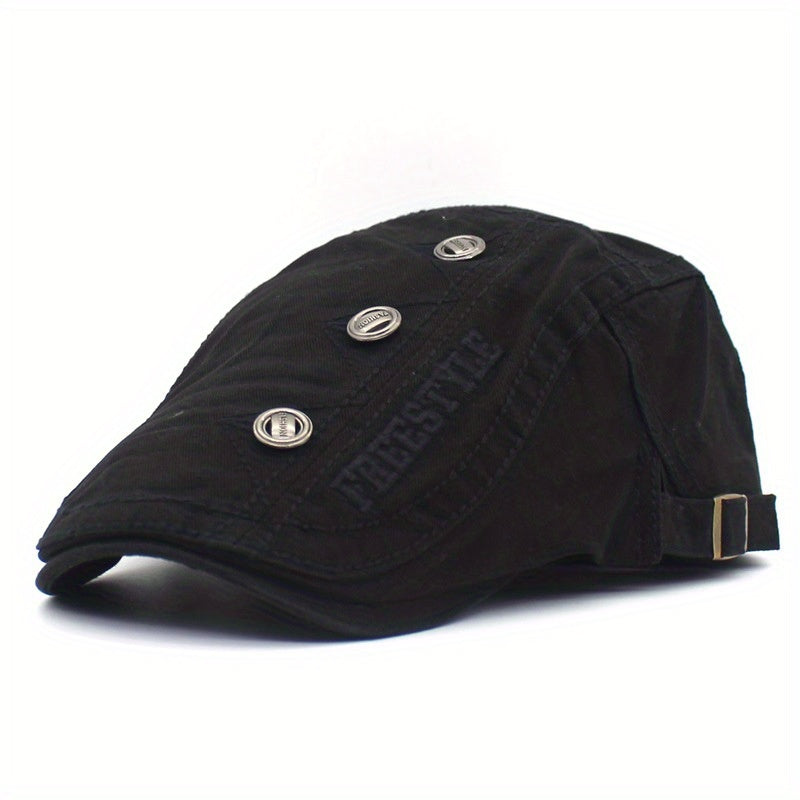Adjustable Summer Casual Mens Peaked Cap with Letter Embroidery