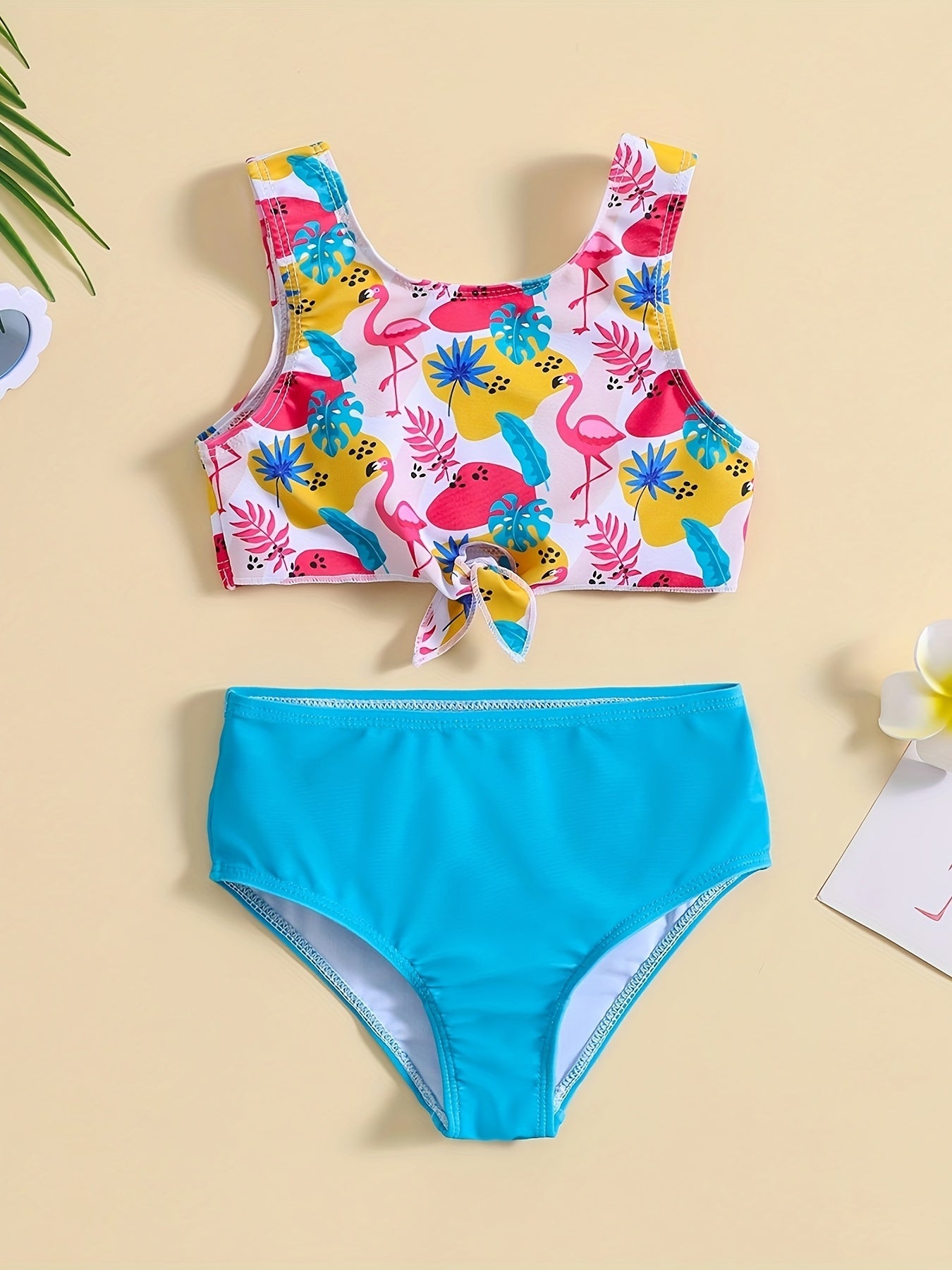 Toddler Girls Flamingo Top Briefs Set Summer Clothes Gift
