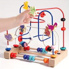 Colorful Wooden Dinosaur & Animal Bead Maze Toy for Kids