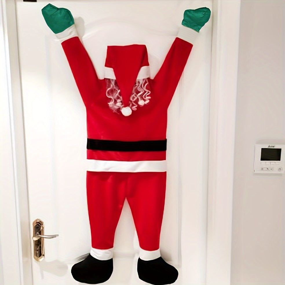 Santa Claus Climbing Wall Costume Decoration Christmas Funny Hanging