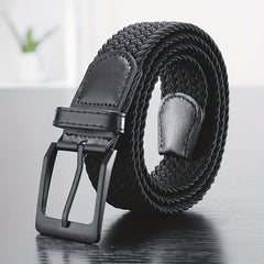 Men's Golf Braided Stretchy Belt Casual Elastic for Jeans Shorts Pants