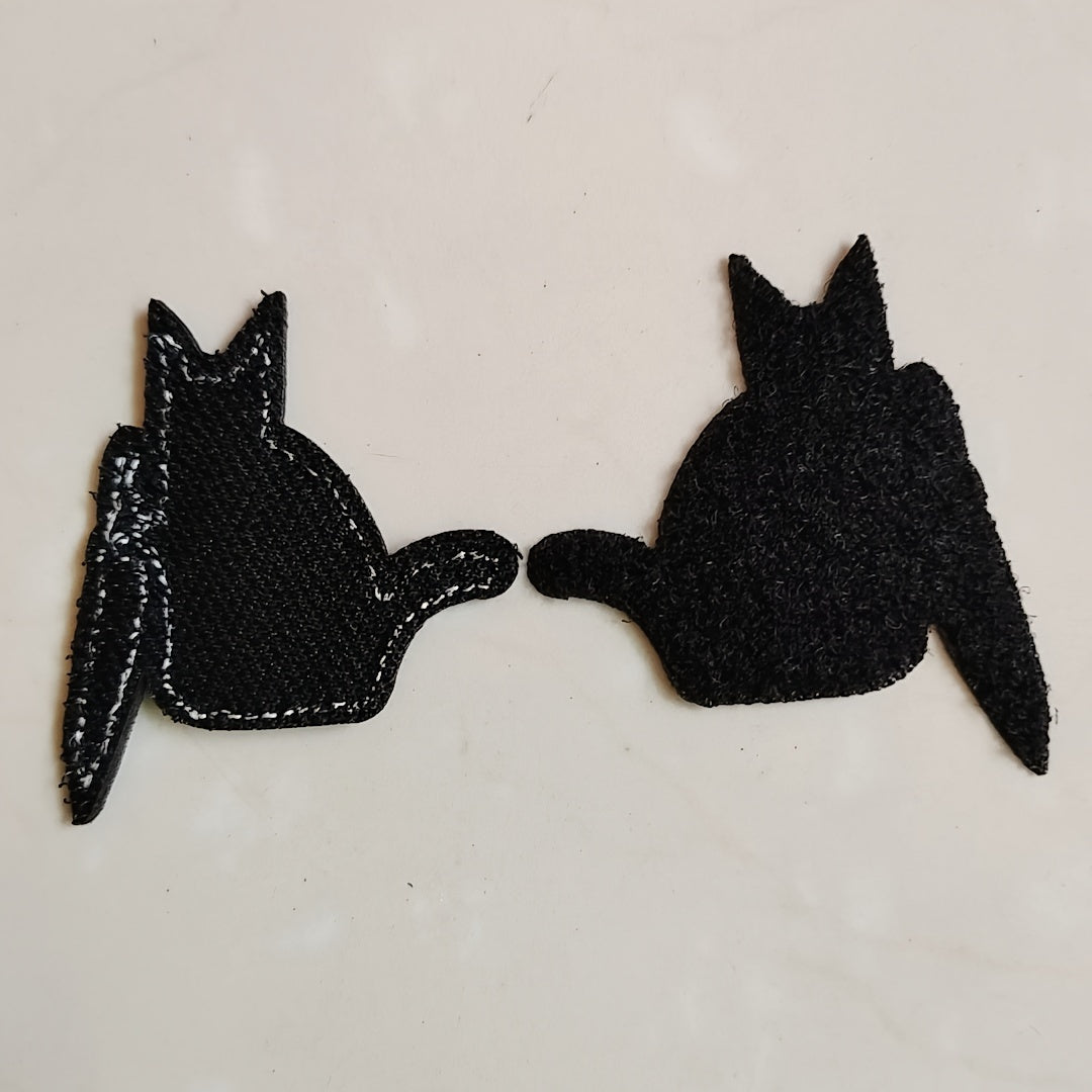 Cat With Patch Embroidered Applique For Backpacks Jackets