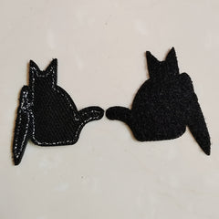 Cat With Patch Embroidered Applique For Backpacks Jackets