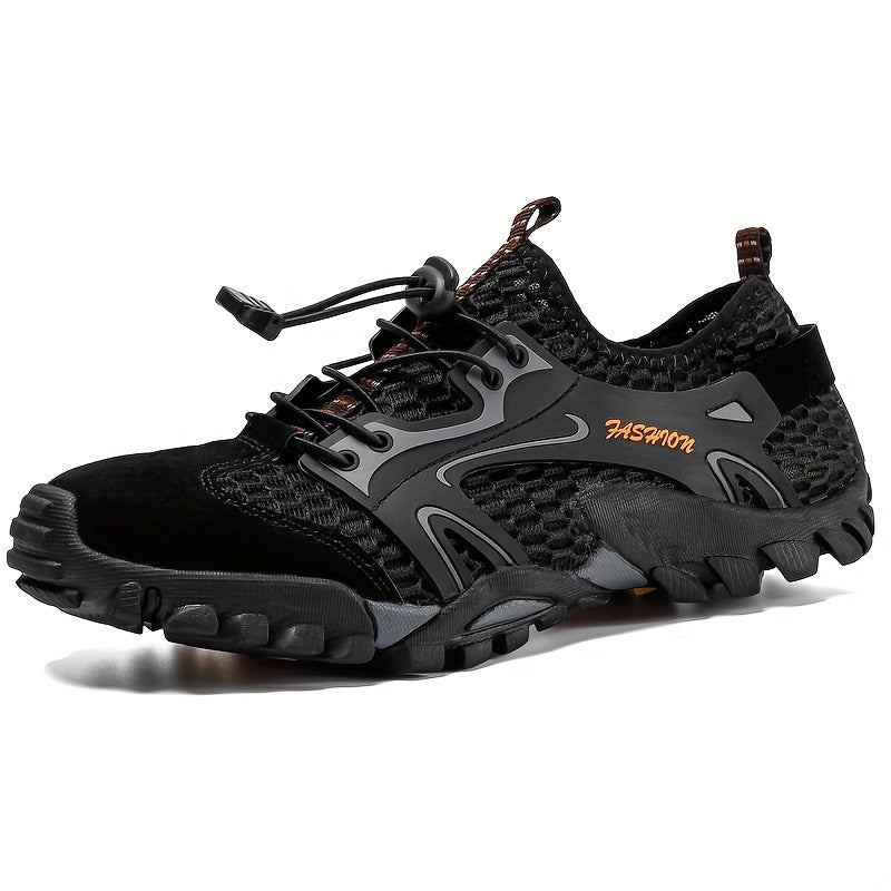 Men's Mesh Drawstring Sneakers Lightweight Non Slip Shoes for Hiking