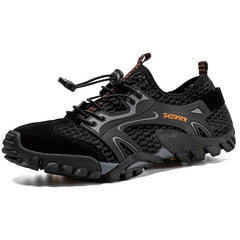 Men's Mesh Drawstring Sneakers Lightweight Non Slip Shoes for Hiking