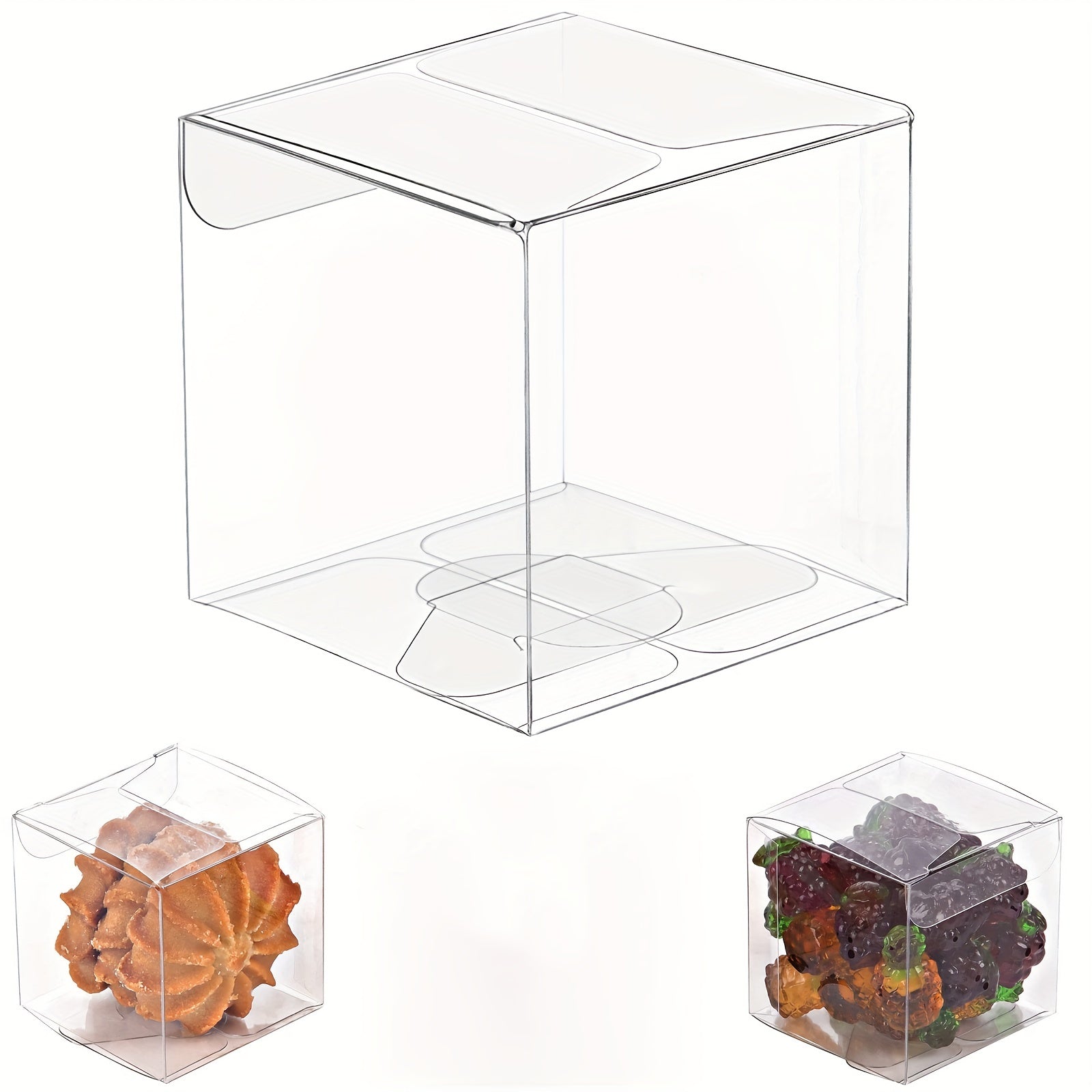 100pcs Clear Small Gift Boxes for Candy Macaron Chocolate