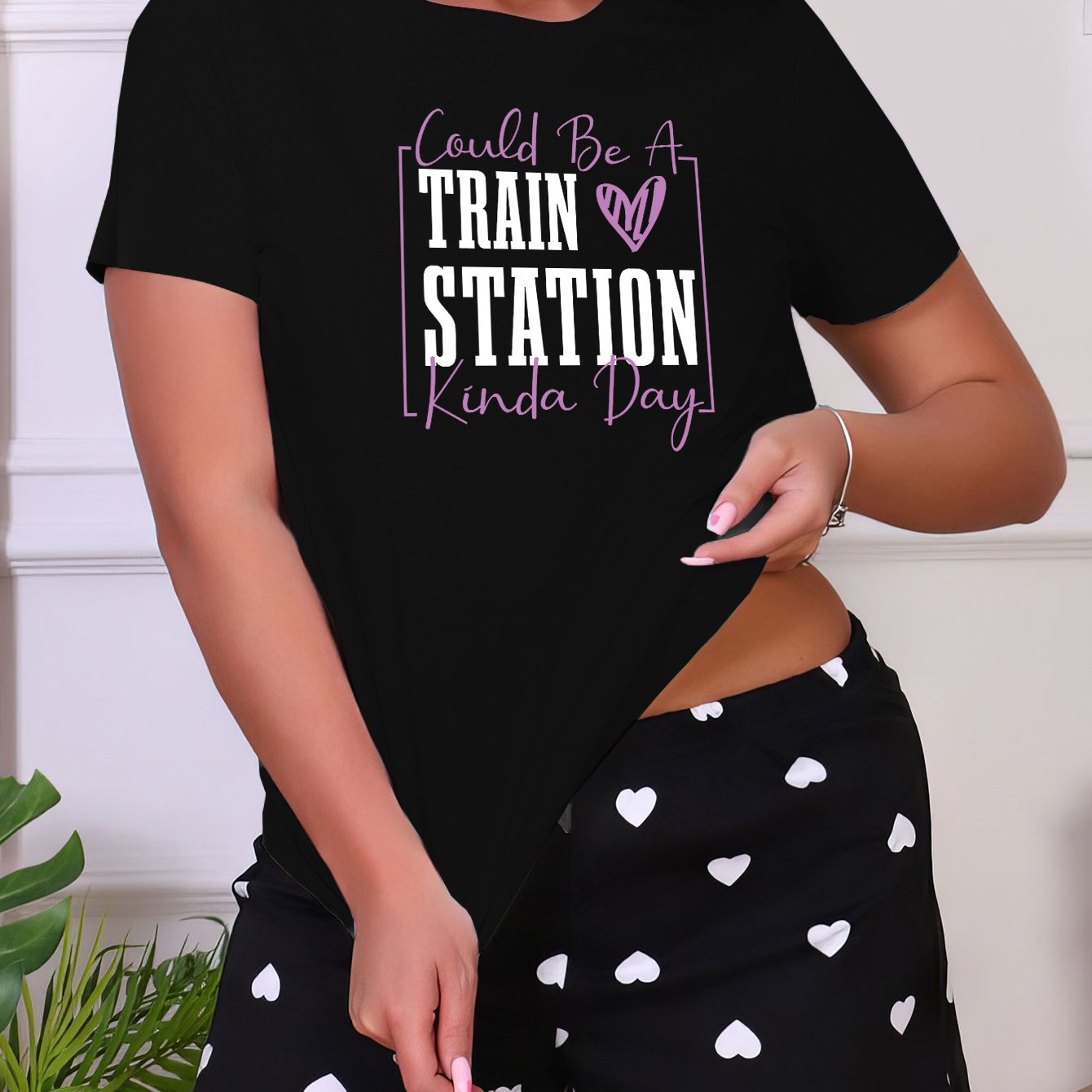 Women's Casual Short Sleeve Crew Neck Top
