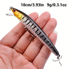 10pcs Minnow Fishing Lure with Two Treble Hooks Crankbait for Carp Fishing