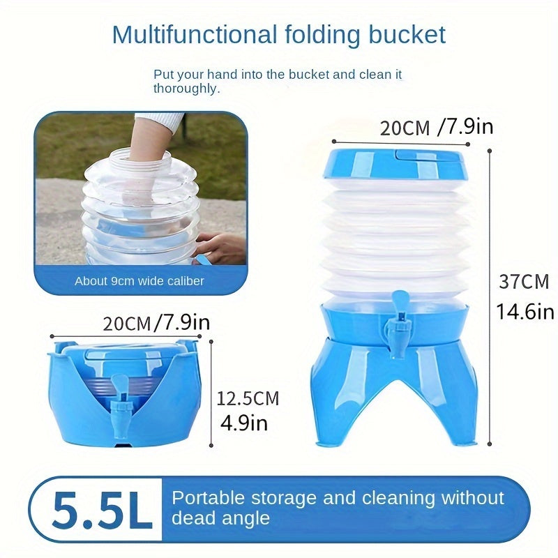 Large Capacity Folding Water Bucket Telescopic Water Container With Faucet