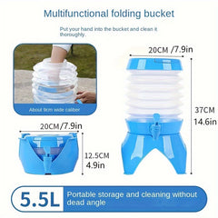 Large Capacity Folding Water Bucket Telescopic Water Container With Faucet
