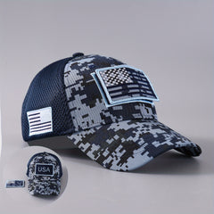 Mens Camouflage National Flag Letter Mesh Cap
