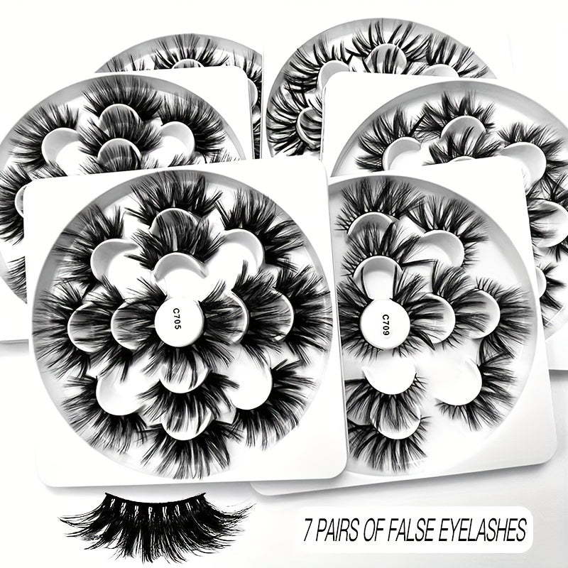 Fluffy 8D Faux Mink Lashes Natural Wispy Curly False Eyelashes
