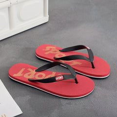 Men's Casual Letter Print Slip On Flip Flops Lightweight Non slip Thong Sandals