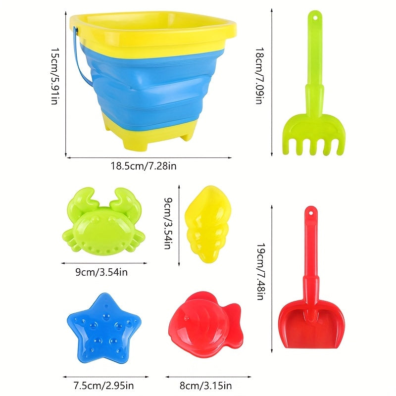 Kids Beach Toys Sand Water Play Set Folding Bucket Christmas Halloween Toy