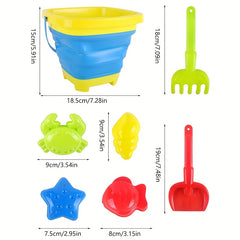 Kids Beach Toys Sand Water Play Set Folding Bucket Christmas Halloween Toy