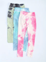 High Waist Tie Dye Honeycomb Yoga Leggings for Women