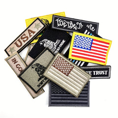 12pcs Embroidery Patches Applique Morale Patches Hook & Loop