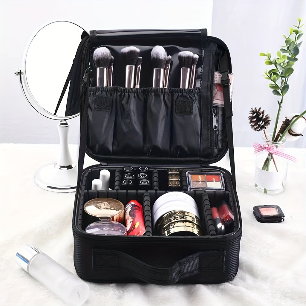 Makeup Organizer Case Professional Cosmetic Bag Storage Portable Brush Holder