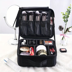 Makeup Organizer Case Professional Cosmetic Bag Storage Portable Brush Holder