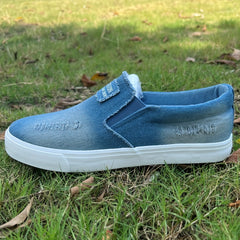 Men's Distressed Denim Slip-On Loafers Lightweight Breathable Walking Shoes