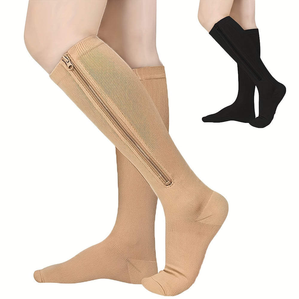 20 mmHg Zipper Compression Socks for Men and Women - Easy Wear