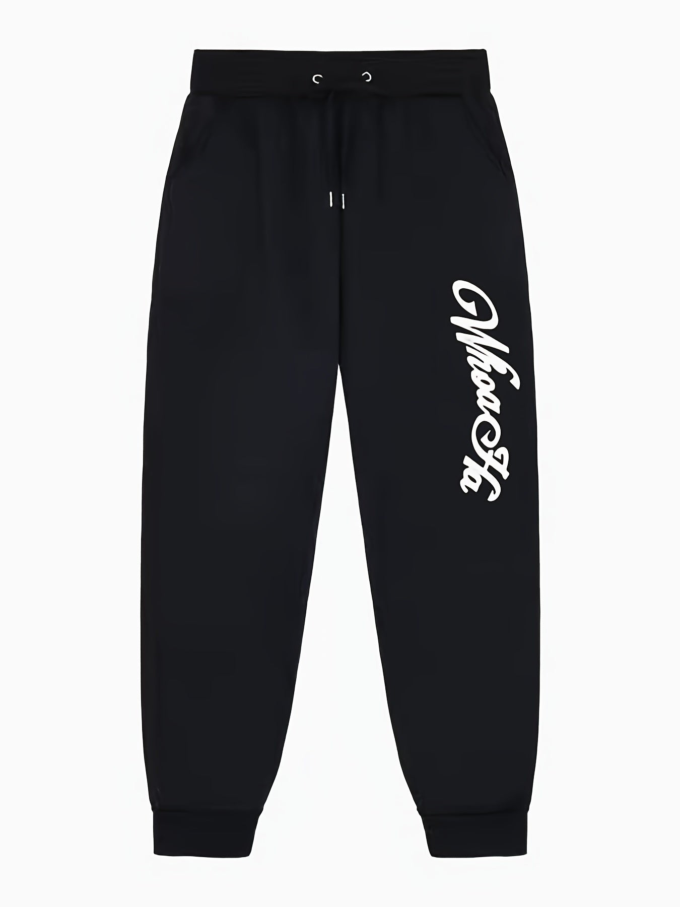 Letter Print Joggers Men s Stretch Waist Drawstring Casual Pants