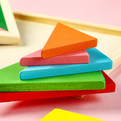 2pcs Geometric Shape Building Blocks Versatile Puzzle Board