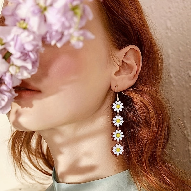 Daisy Sunflower Dangle Earrings Holiday Jewelry Girls