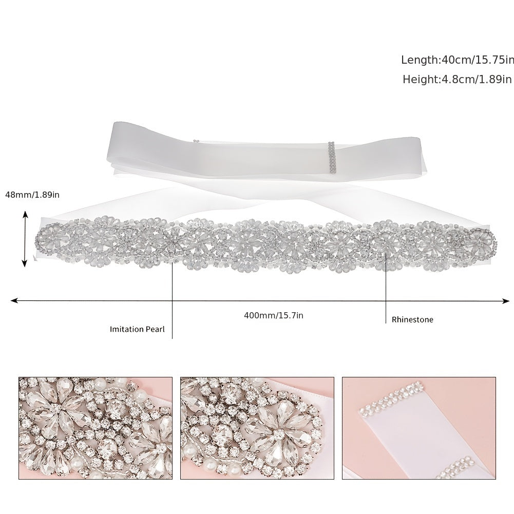 Rhinestone Flower Bridal Belt Wedding Dress Waist Chain Sash