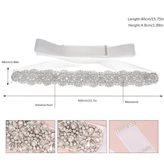 Rhinestone Flower Bridal Belt Wedding Dress Waist Chain Sash
