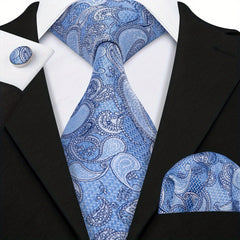 Men's Jacquard Tie & Cufflinks Set For Party Wedding Prom