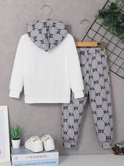 Toddler Boy's Allover Print Outfit 2pcs Set with Bear Crossbody Bag