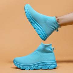 Breathable Slip On Mesh Running Shoes Soft Shock Absorption Outdoor Sneakers