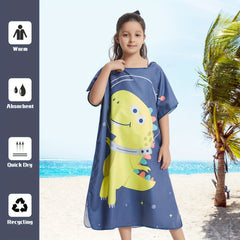 Mutao Kids Changing Towel Surf Poncho Soft Lightweight Microfiber Hooded Robe