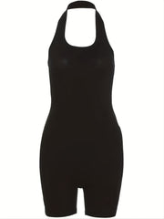 Women's Slim Halter Neck Romper Jumpsuit