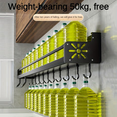 Kitchen Seasoning Rack With Hook - Household Wall Mounted Storage
